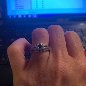 Black diamond bridal set